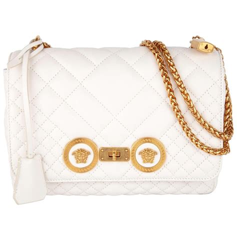 versace white mini quilted icon bag
